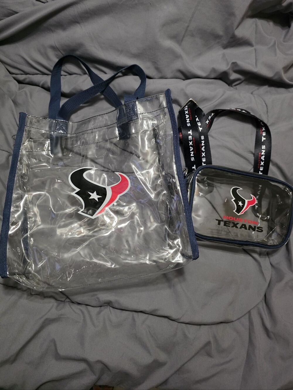 Houston Texans Clear Game Day Tote Bag and Crossbody Set STADIUM APPROVED